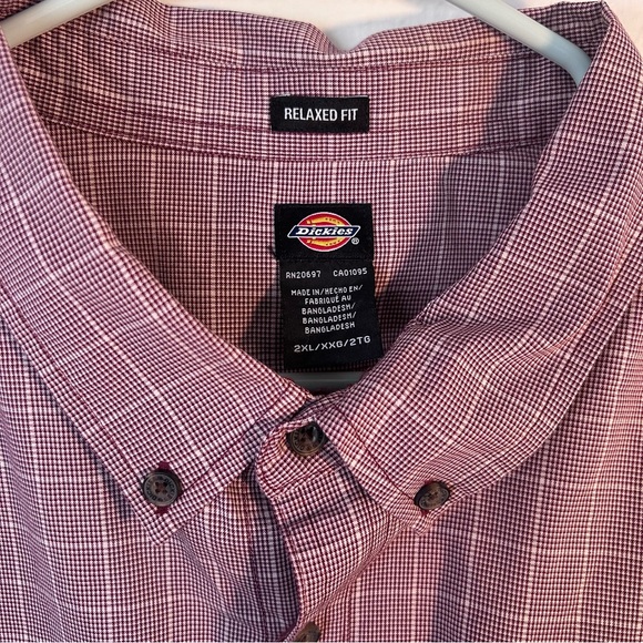 Dickies Relaxed fit XXL Red Striped Pocket Button up - Picture 4 of 10